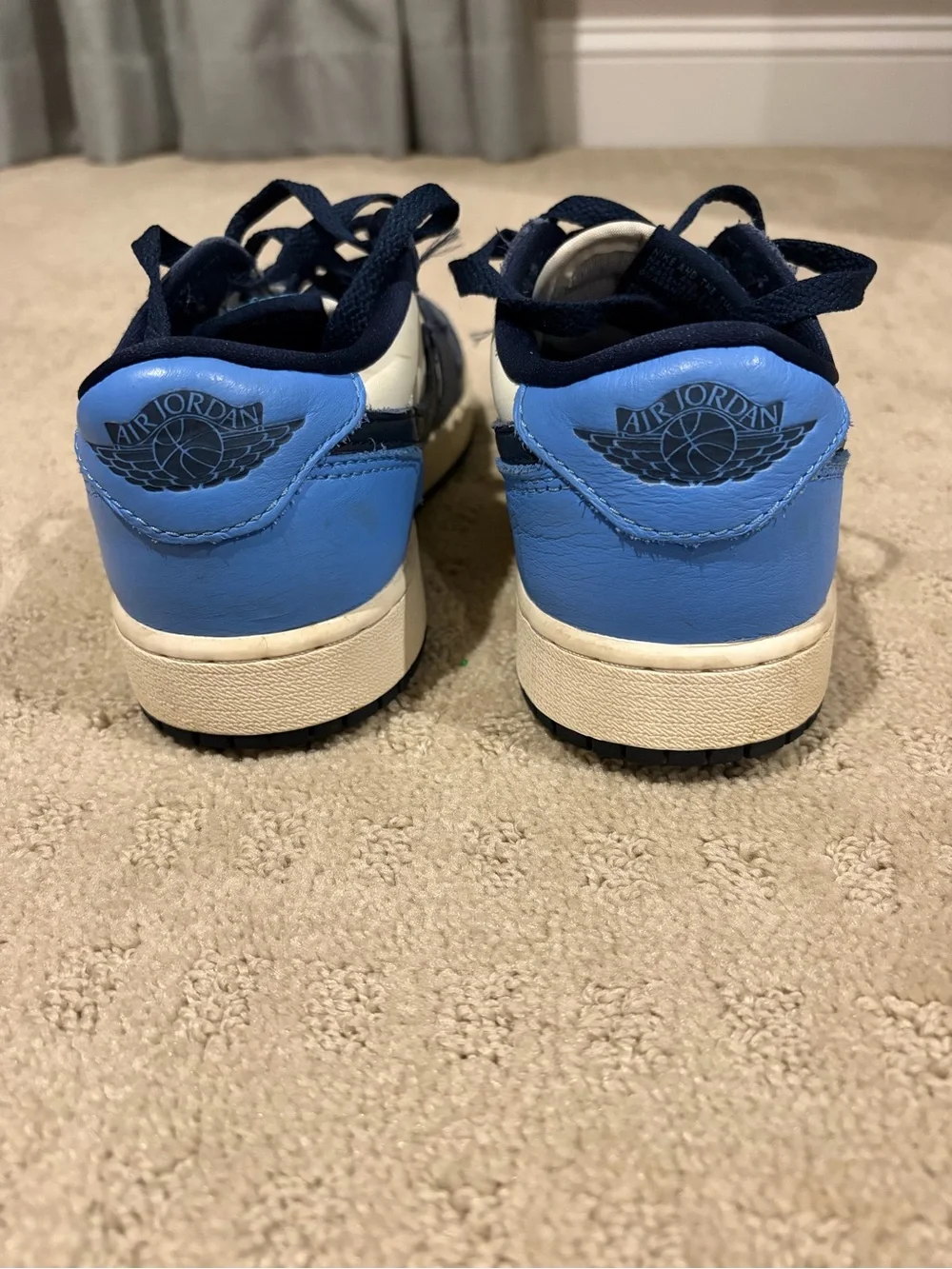 Air Jordan 1 Low - Nike Kids Sneakers - Navy Blue/Light Blue/Off-White